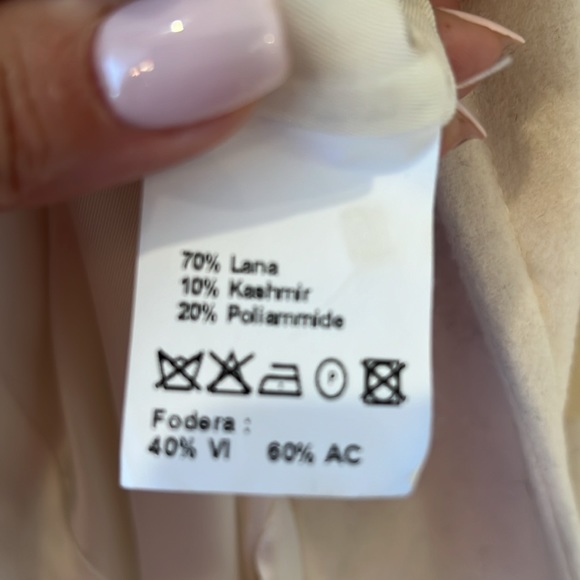 Le Full Wool/Cashmere blend ivory colored coat, size 12 - Picture 4 of 5